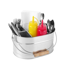 HE425978 Bestick & Servettkorg 6-Fack Hendi 24,5x18cm