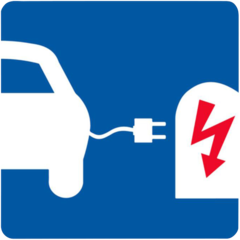 6705494 Skylt P-plats Laddplats 400x400mm