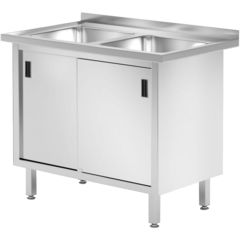 HE813690 Hendi Diskbänk Dubbelho med Underskåp 1000x600x850mm