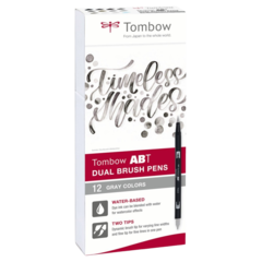 ABT12P3 Brush Pen Set 12P-3 Gray