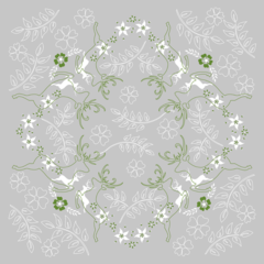 AM88714 Bordsduk Leonard grå/grön 80x