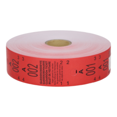 TI1010REDA Garderobsbiljett 2-delat 1-500 Röd