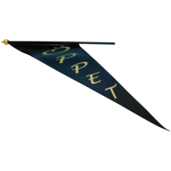 18778 Öppetvimpel Dahlander svart/guld med stång