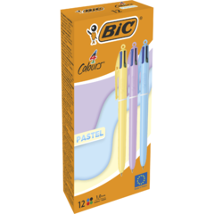 517320 Kuglepenne BIC® Pastelfarvede 4-farvepenne 1 mm 12-pak