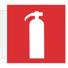 6705509 Flaggskylt Brandsläckare Dubbelsidig (200x200mm) - plast