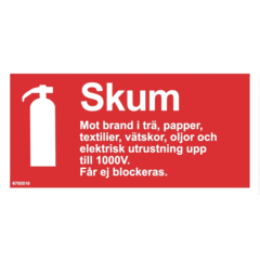 6705510 Brandskylt Skum (200x100mm) - plast