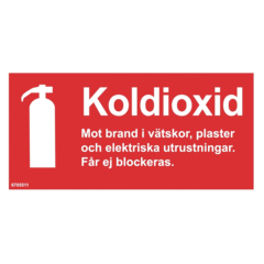 6705511 Brandskylt Kolsyra/Koldioxid (200x100mm) - Plast