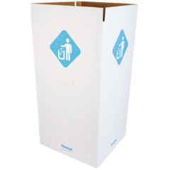 1672 Cardboard Trash Bin Blue/White 125L
