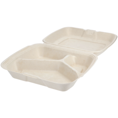 7763 Takeaway Box Bagasse 3-Compart