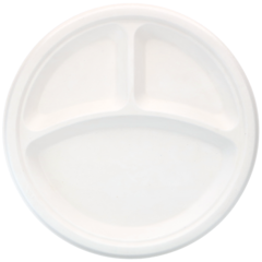 882326 Bagassetallrik Vit 3-Fack 26cm