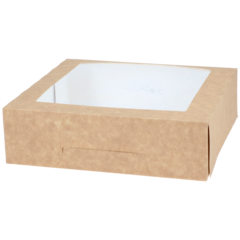 191955 Bakelsekartong med fönster brun 190x190x55mm
