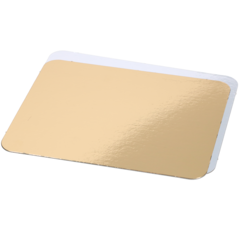 1051620 Tårtbricka Premium Rektangulär 16x20cm Guld/Silver (Vändbar)