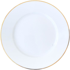 BLO236G Tallrik Blocho Vit med Guldrand Ø28cm
