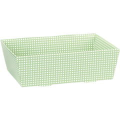 100211S Presentkorg rutig Grön/Vit 230x170x80mm