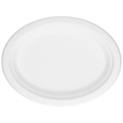 88022619 Bagassetallrik Oval Flat Vit 26x19cm