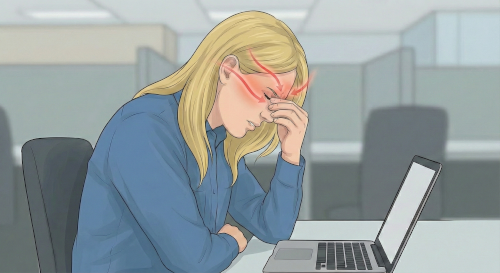 Illustration av trötta ögon