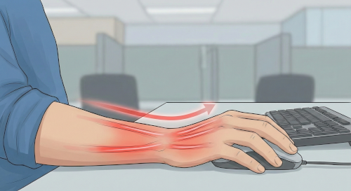 Illustration av smärta i handled
