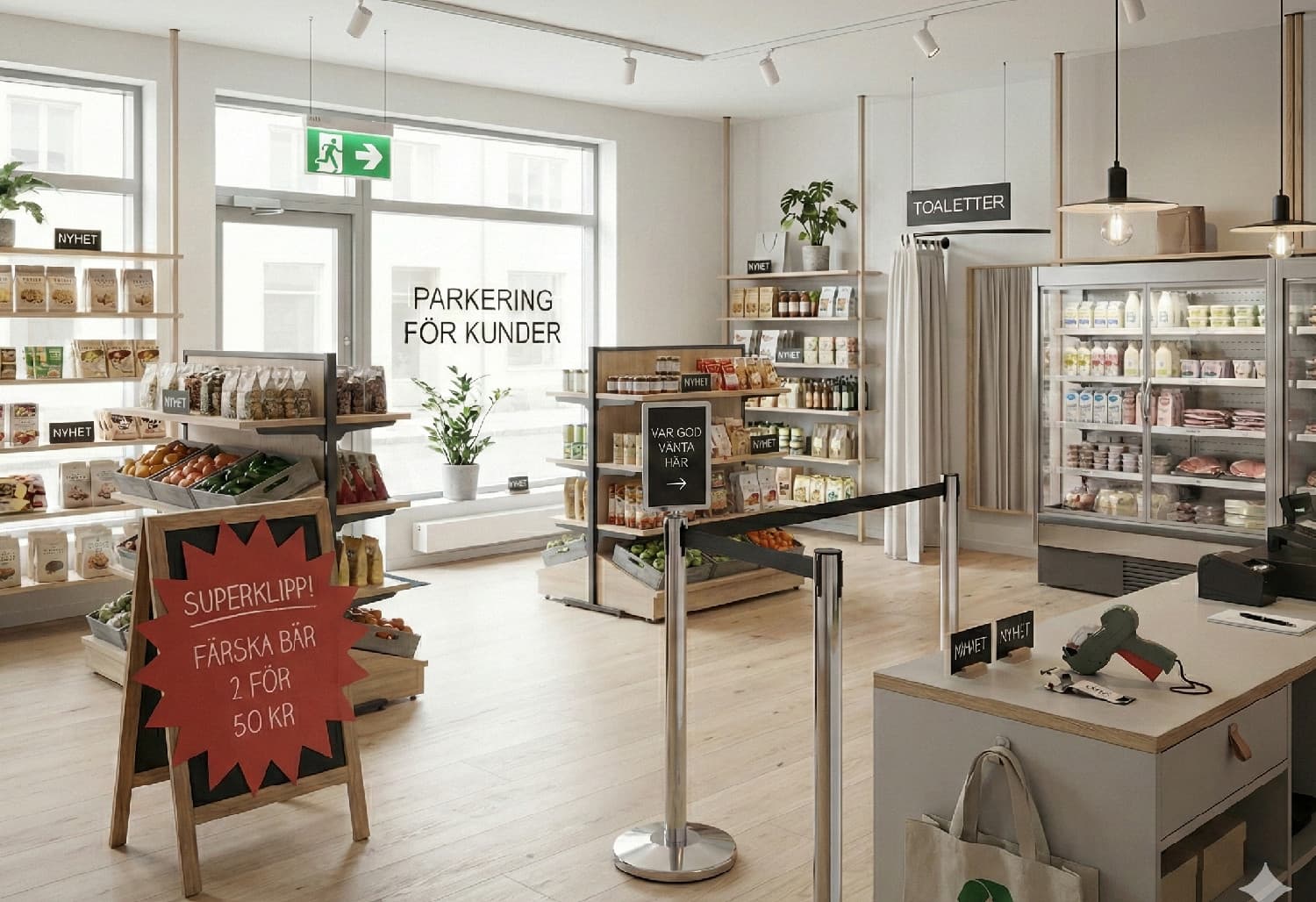 Skyltmaterial, prismärkning och kösystem Skyltmaterial, prismärkning och kösystem