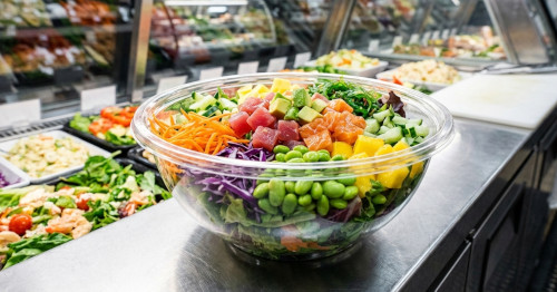 Salladsskål i transparent plast