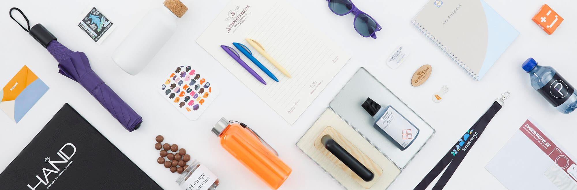 Profilprodukter med tryck för reklam och kontor. Profilprodukter med tryck för reklam och kontor.